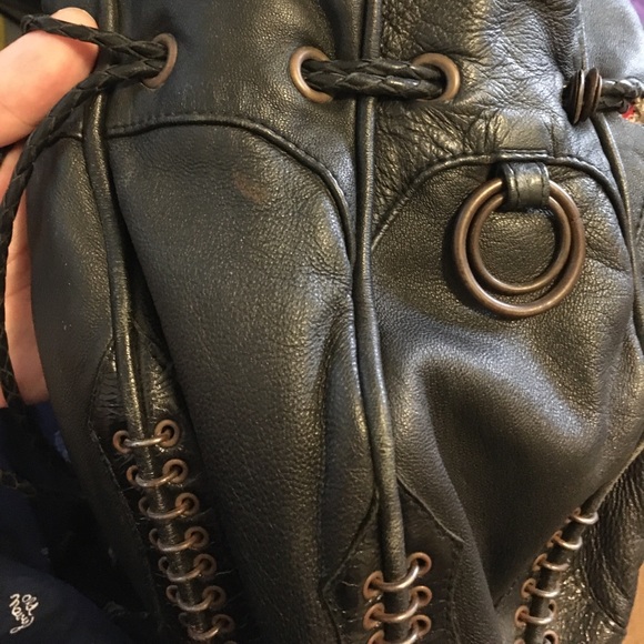 KMRii brown leather drawstring bag - Picture 3 of 10